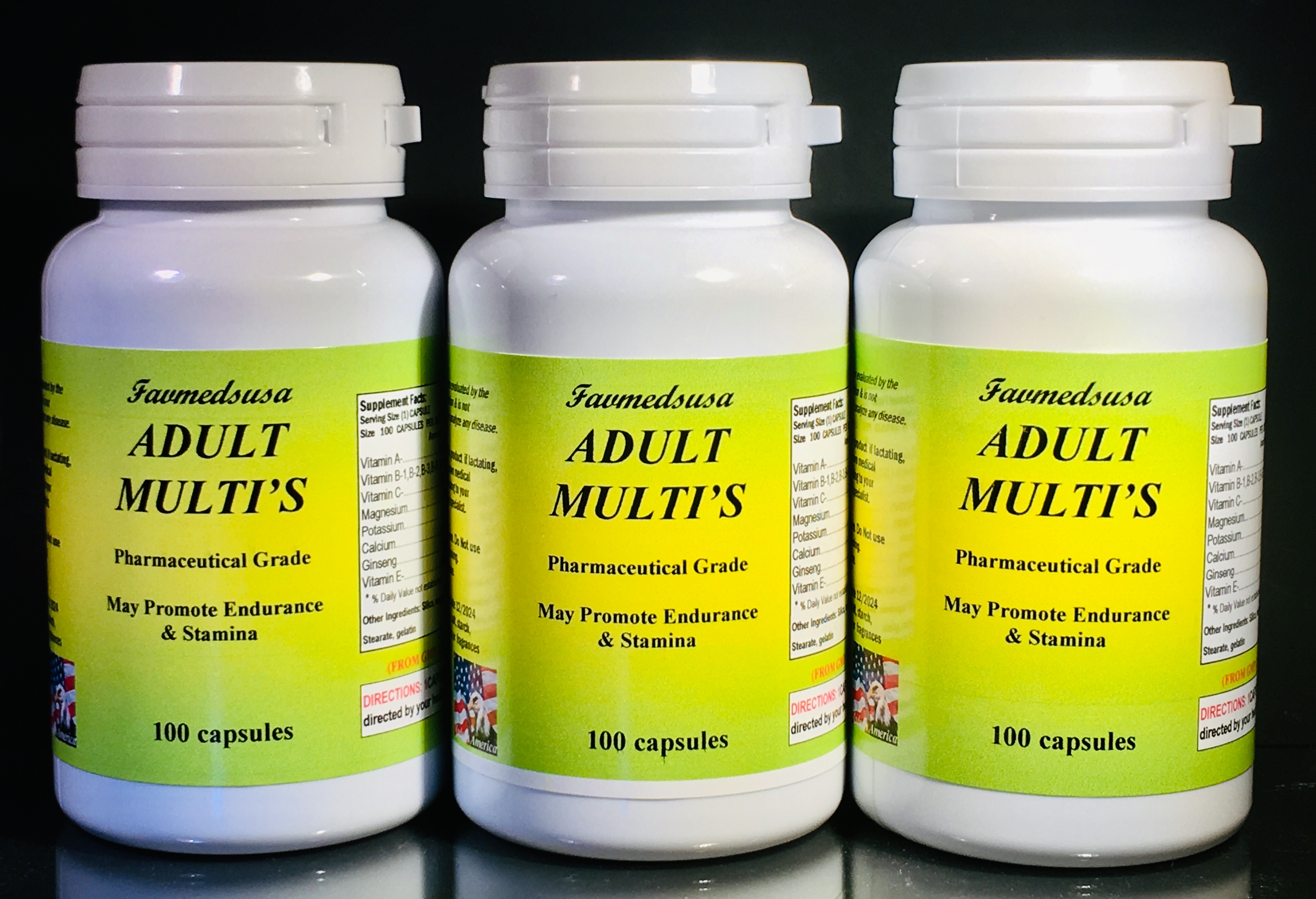 Adult multi-vitamins, b complex vitamins, - 100 capsules - FavMedsUSA.com