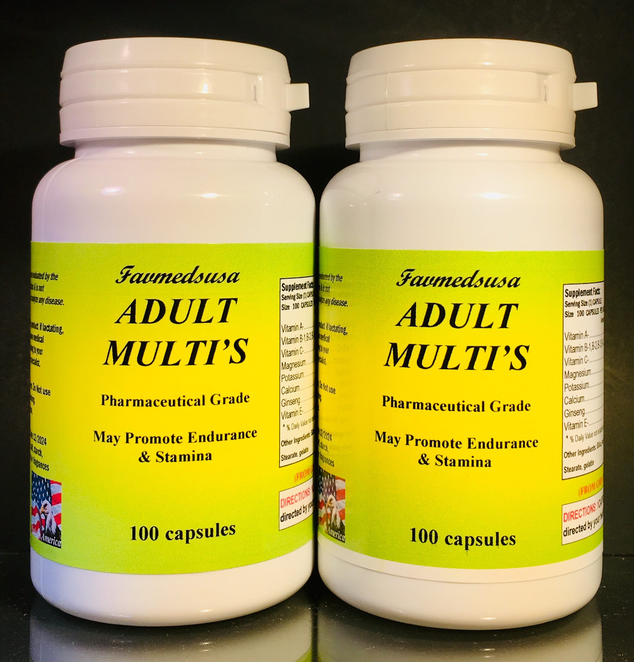 Adult multi-vitamins, b complex vitamins, - 100 capsules - FavMedsUSA.com